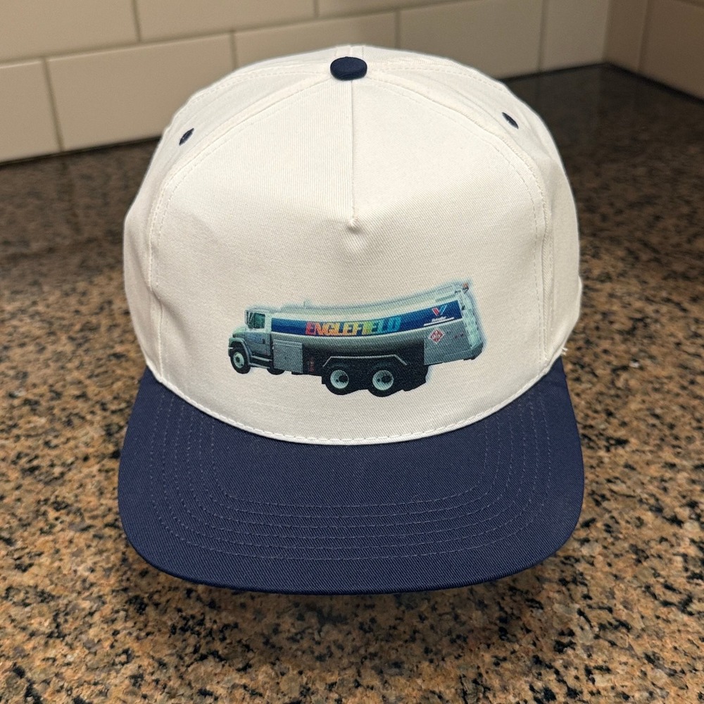 Vtg Englefield Oil Fuel Truck SAN SUN Hat Snapback White New Deadstock